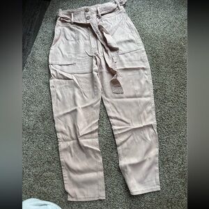 Abercrombie & Fitch Blush Pink High-Rise Tie-Waist Pants